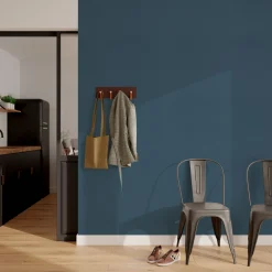 Best Papier peint intissé CLASSIC LINE coloris bleu acier - Papiers Peints