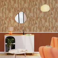 Sale Papier peint intissé DAMARA coloris terracotta - Papiers Peints