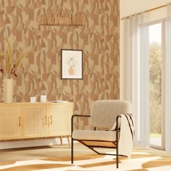 Sale Papier peint intissé DAMARA coloris terracotta - Papiers Peints
