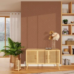 Outlet Papier peint intissé MAHDI coloris terracotta - Papiers Peints