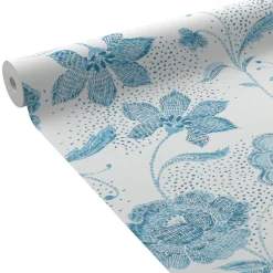 Sale Papier peint intissé AMBROISE coloris bleu acier - Papiers Peints