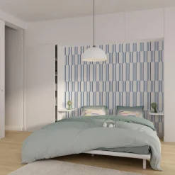 Outlet Papier peint intissé MARINE coloris bleu fumée - Papiers Peints