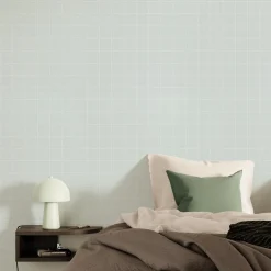 Fashion Papier peint intissé CARO coloris vert d'eau - Papiers Peints
