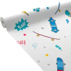 New Papier peint intissé SKATER coloris multicolore - Enfant Papiers Peints Enfant|Papiers Peints