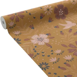 Hot Papier peint intissé GIULIA coloris ocre orangé - Enfant Papiers Peints Enfant|Papiers Peints