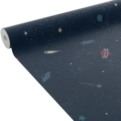 Fashion Papier peint intissé COSMOLAND coloris bleu nuit - Enfant Papiers Peints Enfant|Papiers Peints