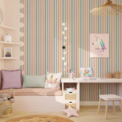 Outlet Papier peint intissé COLOR STRIPE coloris multicolore - Enfant Papiers Peints Enfant|Papiers Peints