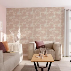 Fashion Papier peint intissé MAJAH coloris beige rosé - Papiers Peints