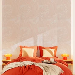 Online Papier peint intissé CANDY coloris orange pastel - Papiers Peints