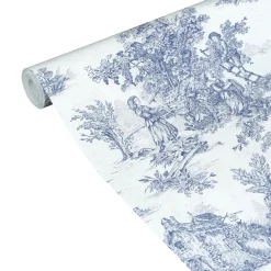 Best Papier peint intissé JOUY coloris bleu indigo - Papiers Peints