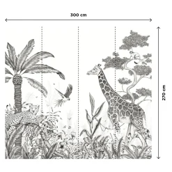 Discount Papier peint panoramique XL BLACK JUNGLE 300 x 270 cm - Enfant Papiers Peints Enfant|Papiers Peints Panoramiques