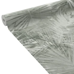 Clearance Papier peint vinyle YUCCA coloris vert de gris - Papiers Peints