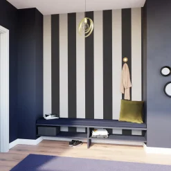 Online Papier peint vinyle PODIUM STRIPE noir et blanc - Papiers Peints