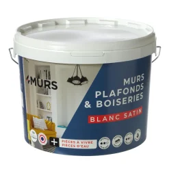 Discount Peinture MURS ET PLAFONDS Peinture blanc Satiné 10 L - Peintures