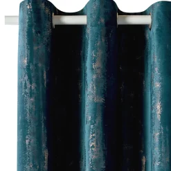 New Rideau EMPREINTE coloris bleu canard 135 x 260 cm - Rideaux