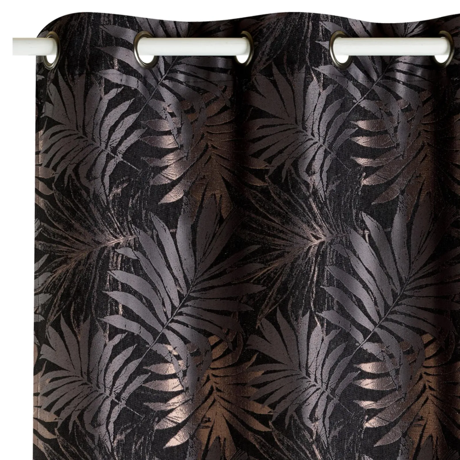 Hot Rideau PALMAE coloris anthracite 140 x 260 cm - Rideaux