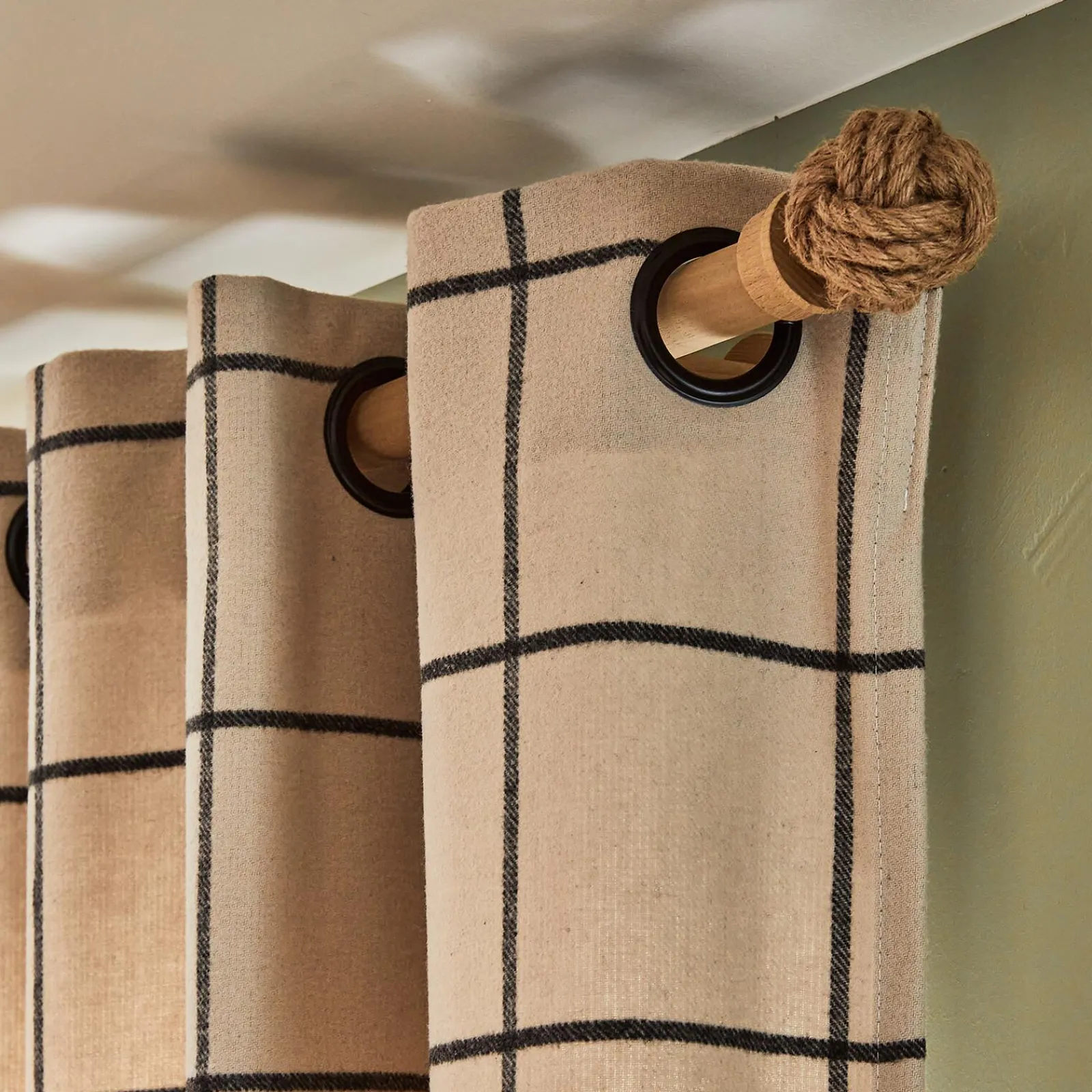 Discount Rideau SOLANE coloris naturel 140 x 260 cm - Rideaux