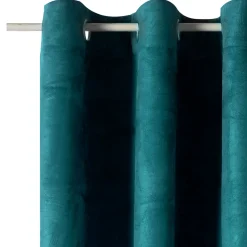Hot Rideau VELVET coloris bleu paon 140 x 260 cm - Rideaux