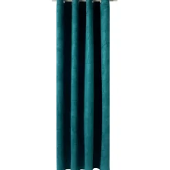 Hot Rideau VELVET coloris bleu paon 140 x 260 cm - Rideaux