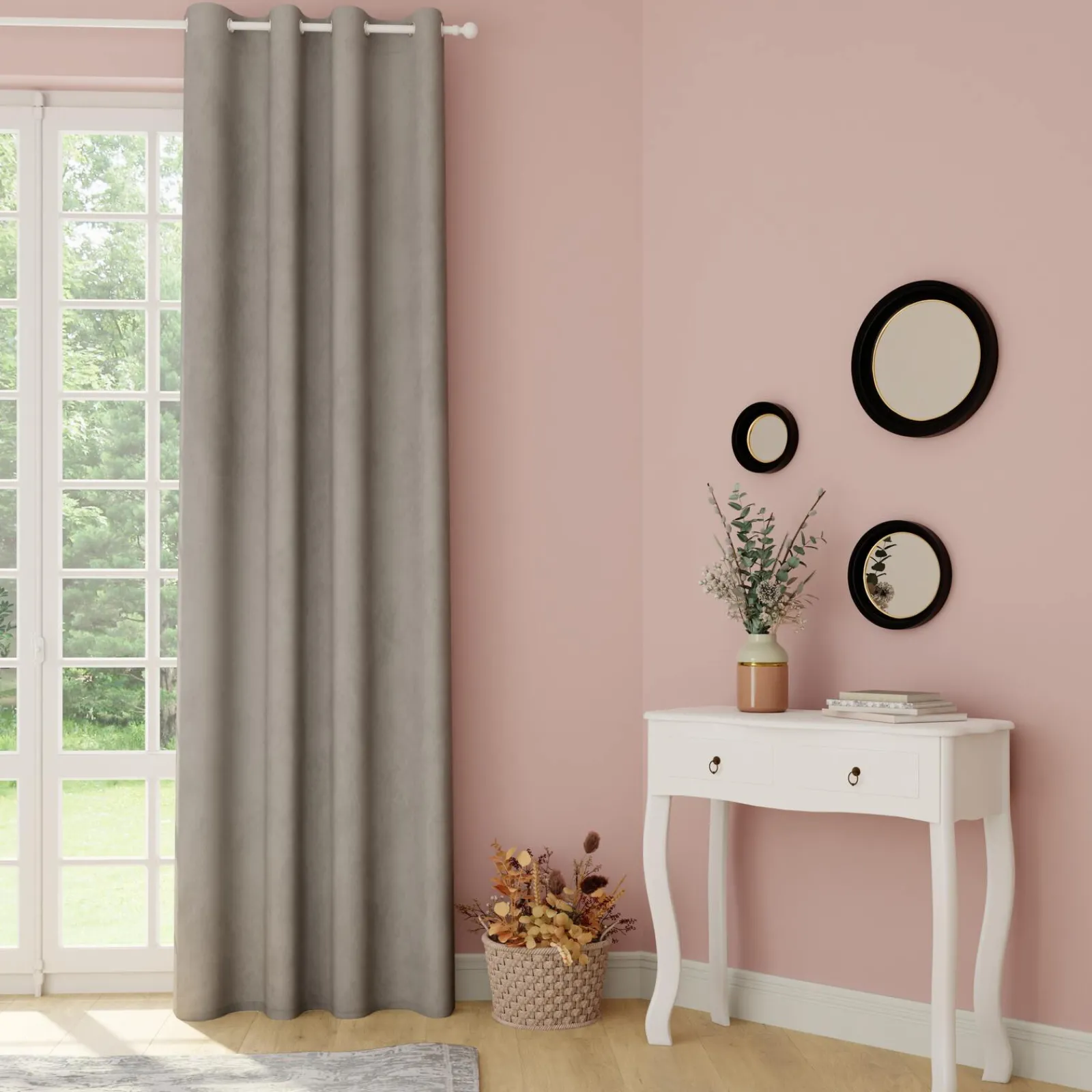 Outlet Rideau VELVET coloris perle 140 x 260 cm - Rideaux