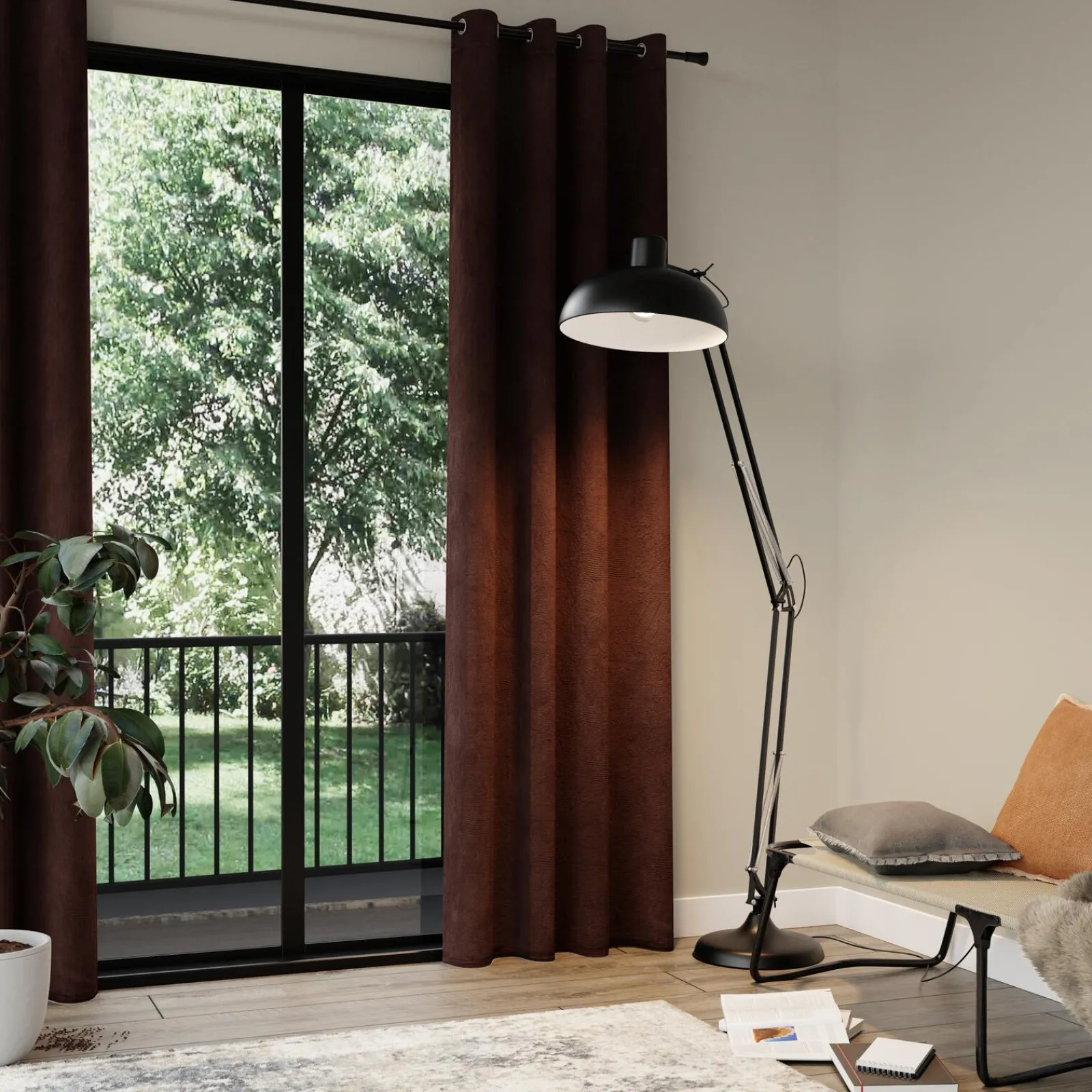 Clearance Rideau VELVET coloris taupe 140 x 260 cm - Rideaux