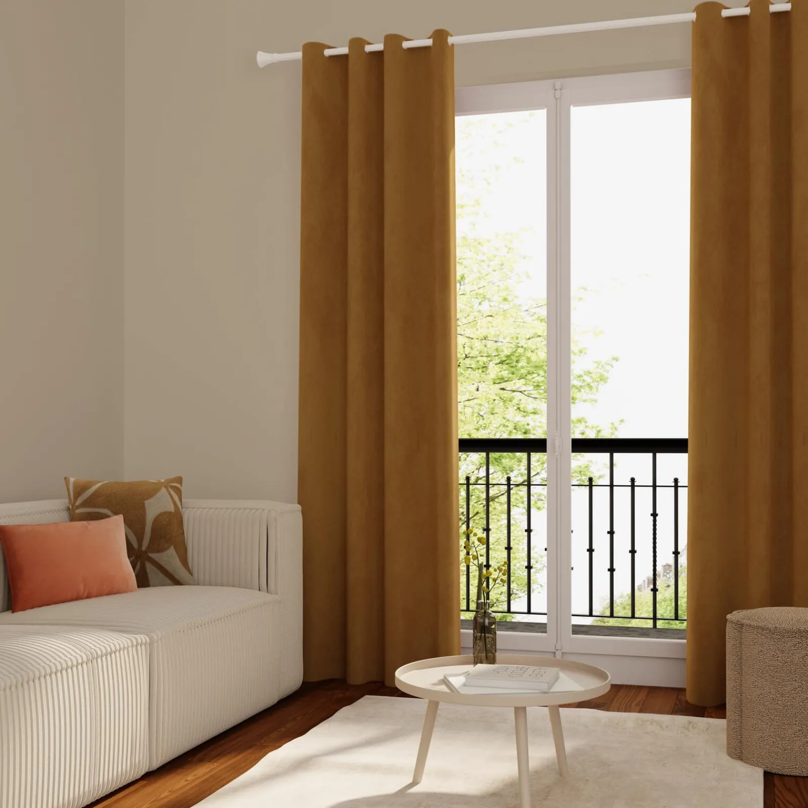 Online Rideau VELVET coloris ocre 140 x 260 cm - Rideaux