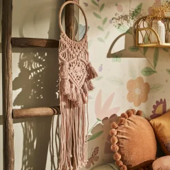 Sale Suspension en macramé SURIA coloris rose poudré - Objets Muraux