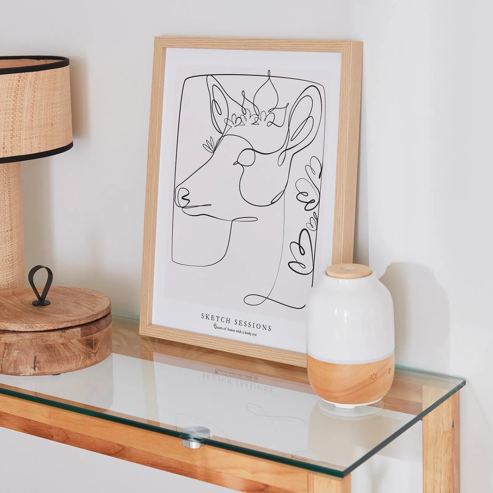 Online Tableau BICHE coloris rose et blanc - Tableaux Et Affiches