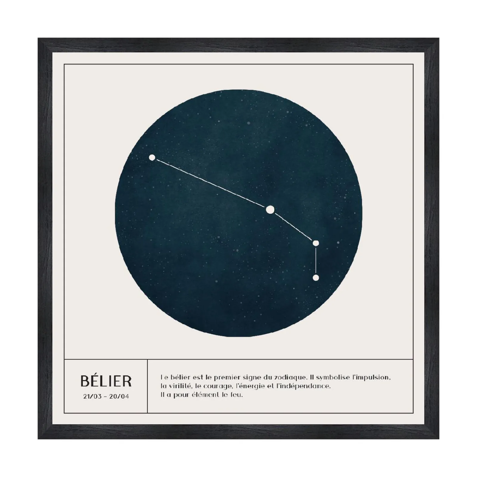 Online Tableau BÉLIER coloris blanc - Tableaux Et Affiches