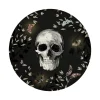 New Tableau en verre SKULL FLOWER coloris noir - Tableaux Et Affiches