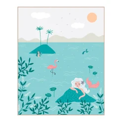 Fashion Tableau SIRENINA coloris multicolore hauteur 50 cm - Enfant Déco Murale Enfant|Tableaux Et Affiches