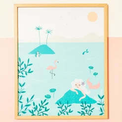 Fashion Tableau SIRENINA coloris multicolore hauteur 50 cm - Enfant Déco Murale Enfant|Tableaux Et Affiches