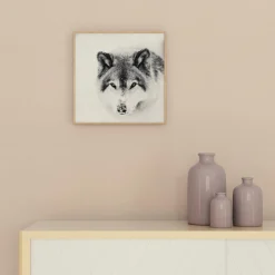 Best Tableau SNOW WOLF 40 x 40 cm - Tableaux Et Affiches