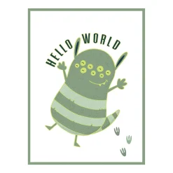 Fashion Toile embellie CUTE MONSTER 30 x 40 cm vert - Enfant Déco Murale Enfant|Tableaux Et Affiches