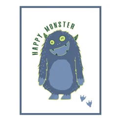 Hot Toile embellie CUTE MONSTER 30 x 40 cm bleu - Enfant Déco Murale Enfant|Tableaux Et Affiches