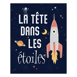 New Toile imprimée phosphorescente ASTRONAUT 40 x 50 cm - Enfant Déco Murale Enfant|Tableaux Et Affiches