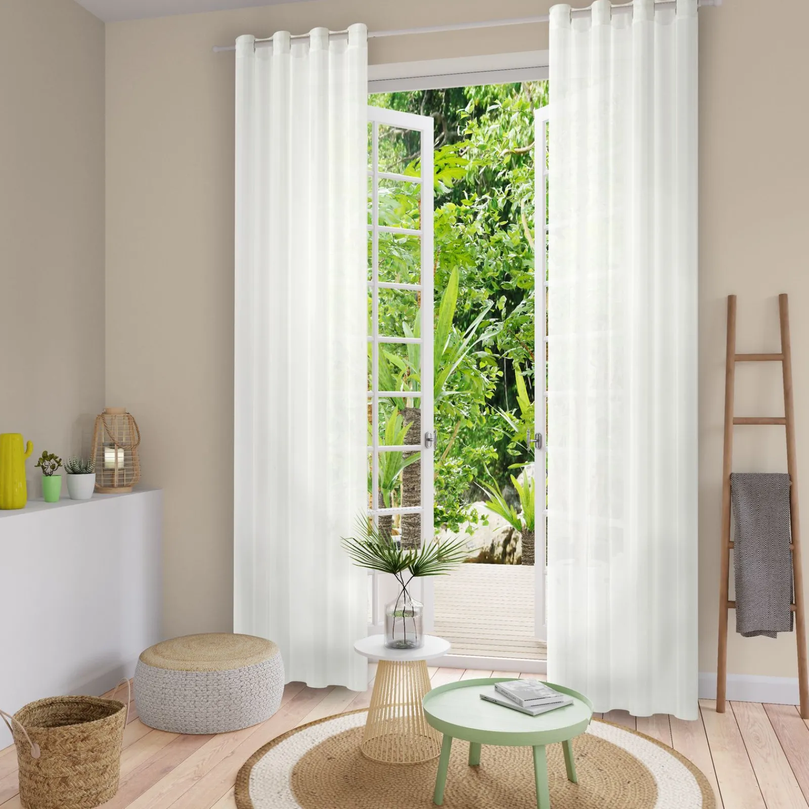 Discount Voilage CANOAS coloris ivoire 140 x 260 cm - Voilages, Vitrages, Stores Et Accessoires|Rideaux