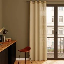 Online Voilage CASA coloris craie 140 x 240 cm - Voilages, Vitrages, Stores Et Accessoires|Rideaux