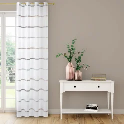 New Voilage GALEA coloris gris 140 x 240 cm - Voilages, Vitrages, Stores Et Accessoires|Rideaux