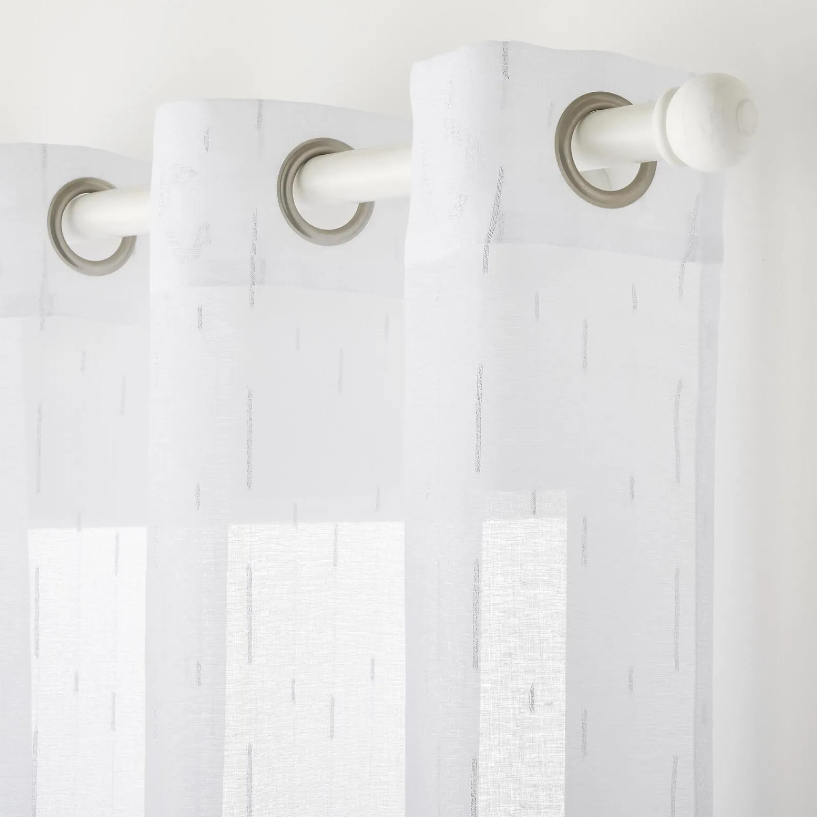 Clearance Voilage HOLMI coloris blanc 140 x 240 cm - Voilages, Vitrages, Stores Et Accessoires|Rideaux