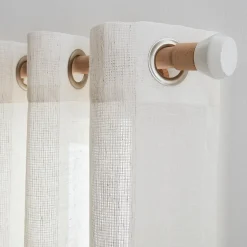 Outlet Voilage Lin FILAO coloris naturel 140 x 260 cm - Voilages, Vitrages, Stores Et Accessoires|Rideaux