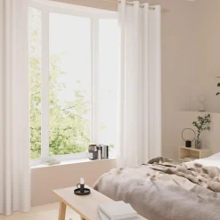 Fashion Voilage MORA coloris blanc 140 x 240 cm - Voilages, Vitrages, Stores Et Accessoires|Rideaux