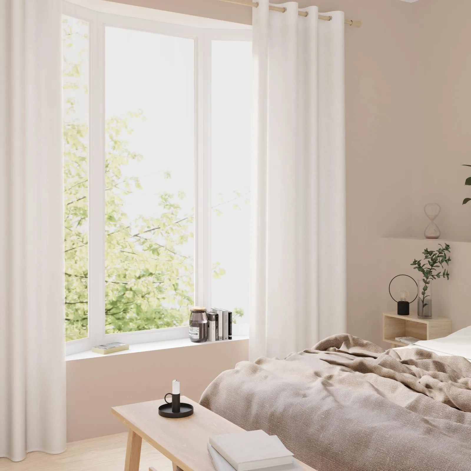 Fashion Voilage MORA coloris blanc 140 x 240 cm - Voilages, Vitrages, Stores Et Accessoires|Rideaux