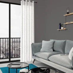 Online Voilage PLATINIUM coloris blanc 140 x 240 cm - Voilages, Vitrages, Stores Et Accessoires|Rideaux