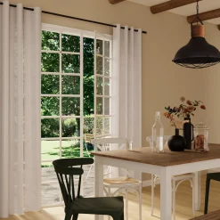 Sale Voilage PROCIDA coloris blanc 140 x 240 cm - Voilages, Vitrages, Stores Et Accessoires|Rideaux