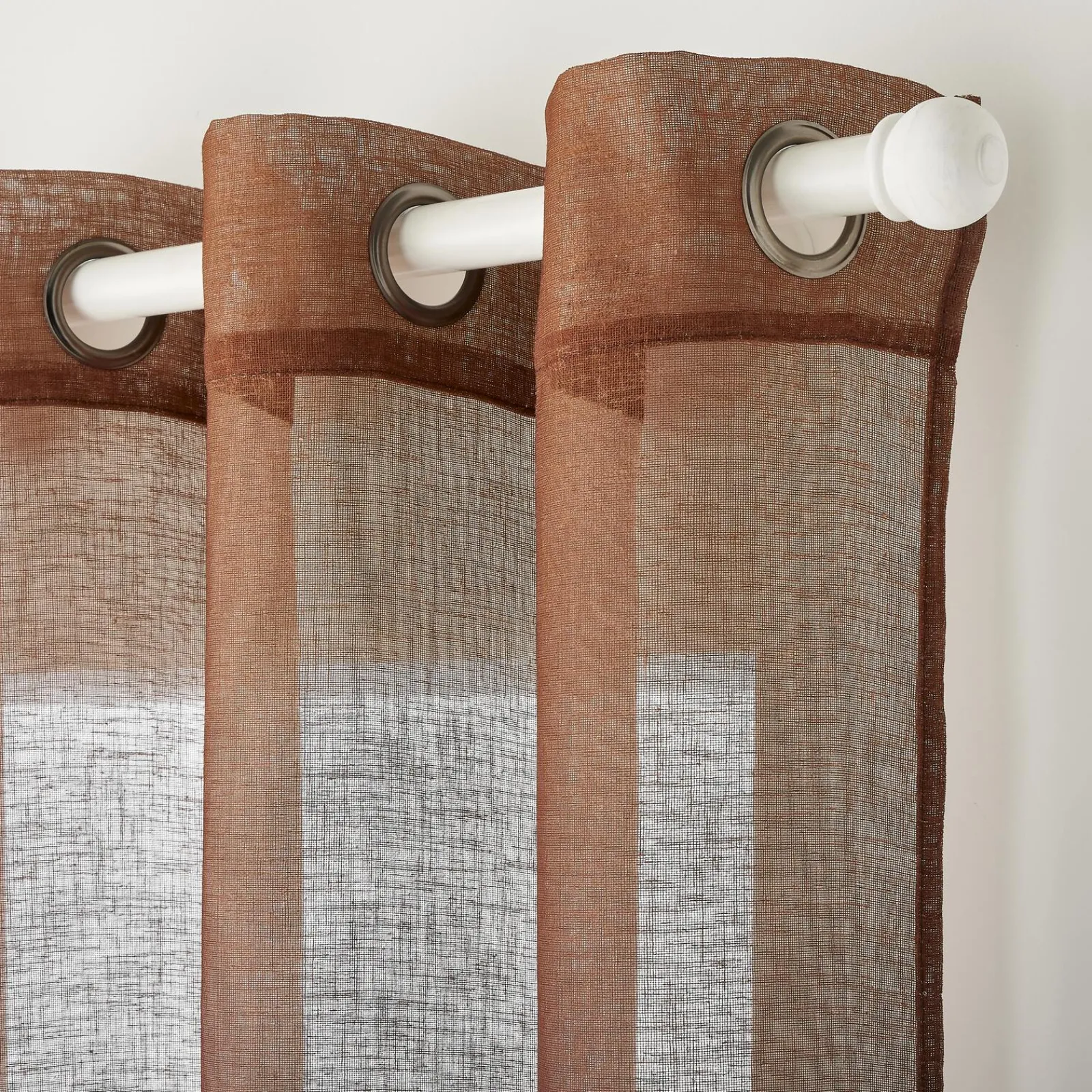 Outlet Voilage SBARI coloris cognac 140 x 240 cm - Voilages, Vitrages, Stores Et Accessoires|Rideaux