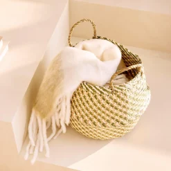 Discount Panier ELIE coloris Beige/Vert - 4MURS Objets Déco