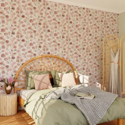 Outlet Papier peint intissé ADELIE coloris rose poudré - 4MURS Papiers Peints