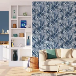 Outlet Papier peint intissé AMARA coloris bleu marine - 4MURS Papiers Peints