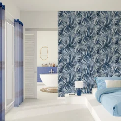 Outlet Papier peint intissé AMARA coloris bleu marine - 4MURS Papiers Peints